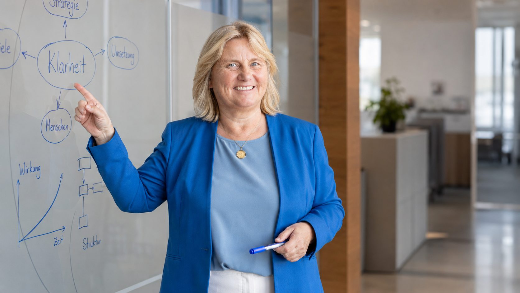 Gerlinde Pramer am Whiteboard